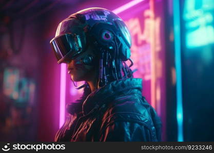 Cyberpunk artificial intelligence. Visual tech. Generate Ai. Cyberpunk artificial intelligence. Generate Ai