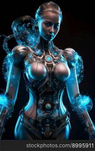 cyberpunk girl .  Image created with Generative AI technology
