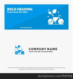 Cycle, Eco, Friendly, Plant, Environment SOlid Icon Website Banner and Business Logo Template