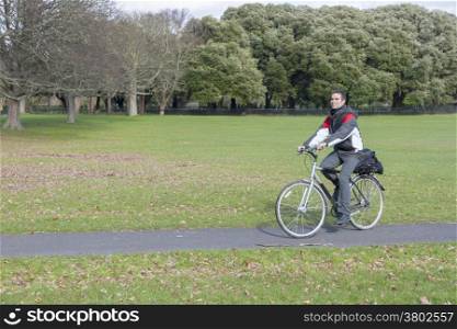 Cyclist in the phoenix park, Dublin
