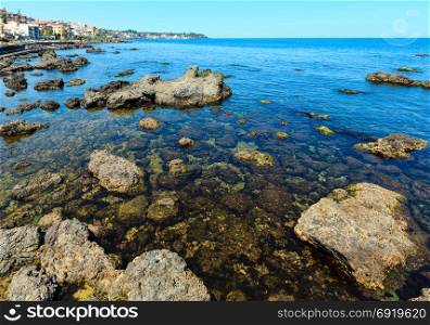 Cyclopean Coast and Aci Trezza town (Italy, Sicily,10 km north of Catania).
