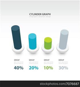 cylinder infographic 3d graph template 4 color