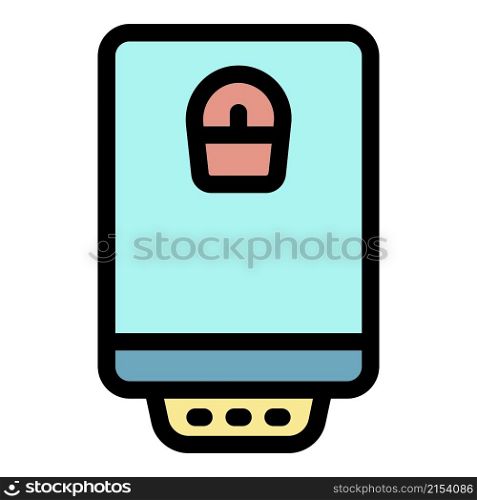 Cylindrical boiler icon. Outline cylindrical boiler vector icon color flat isolated. Cylindrical boiler icon color outline vector