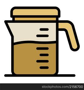 Cylindrical coffee jug icon. Outline cylindrical coffee jug vector icon color flat isolated. Cylindrical coffee jug icon color outline vector