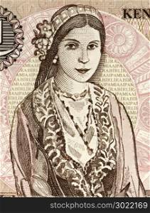 Cypriot Girl on 1 Pound 1997 banknote from Cyprus.