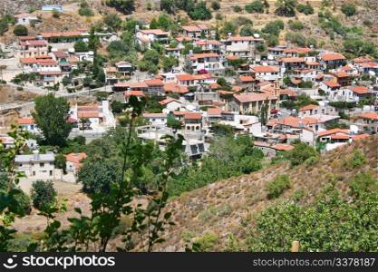 Cyprus village in mountains.