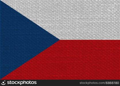 Czech Flag of Czech Republic with fabric texture. the Czech national flag of Czech Republic, Europe with fabric texture
