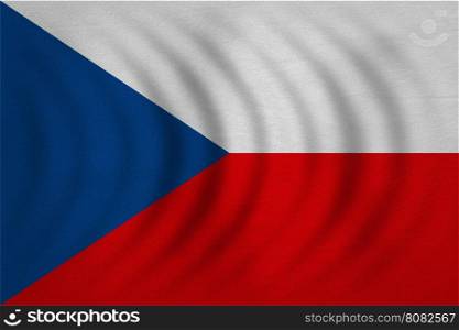 Czech national official flag. Patriotic symbol, banner, element, background. Correct colors. Flag of Czech Republic wavy with real detailed fabric texture, accurate size, illustration