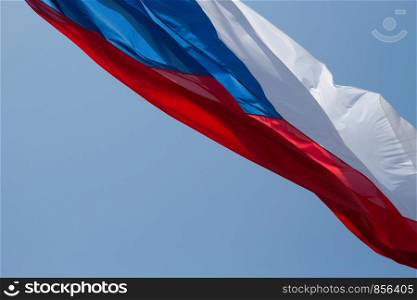 Czech Republic flag on blue sky background