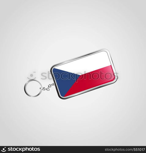 Czech Republic Vector KeyChain Design. Vector EPS10 Abstract Template background