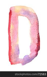 D - handmade watercolor alphabet