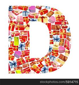D Letter - Alphabet made of giftboxes