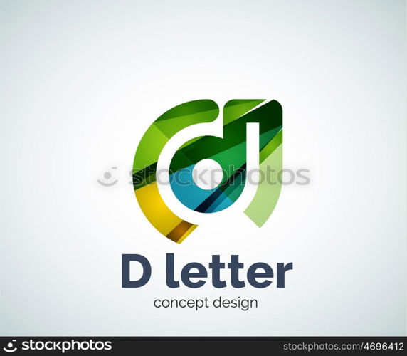 D letter concept logo template, abstract business icon