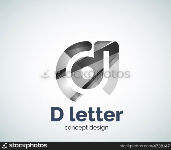 D letter concept logo template, abstract business icon