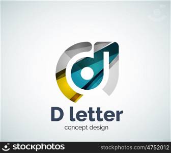 D letter concept logo template, abstract business icon