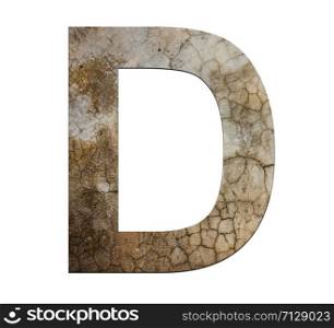 d letter cracked cement texture isolate