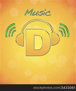 D, music logo.