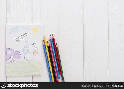 daddy me inscription with pencils table. High resolution photo. daddy me inscription with pencils table. High quality photo