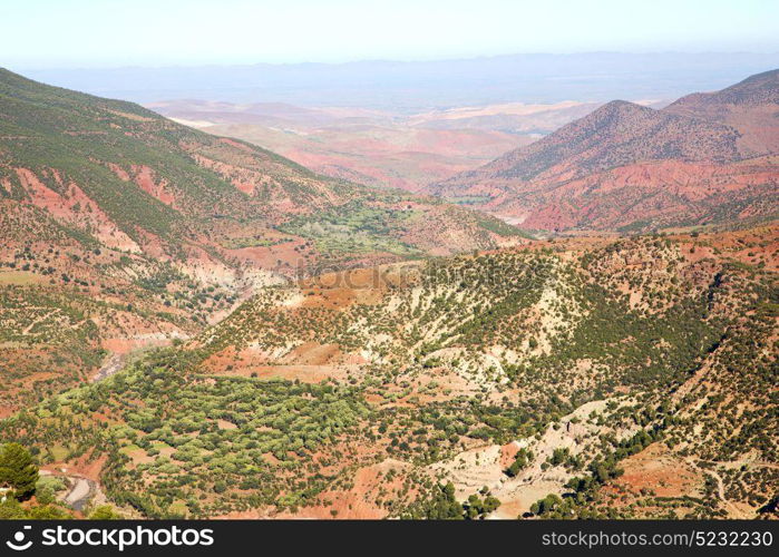 dades valley in atlas moroco africa ground tree and nobody