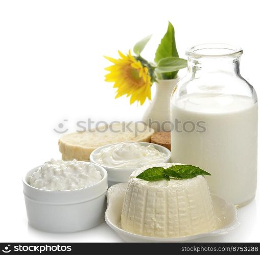 Dairy Products On White Background