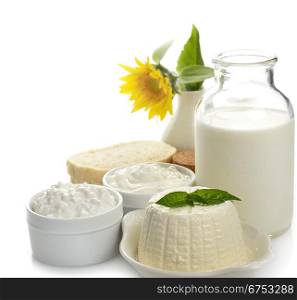 Dairy Products On White Background