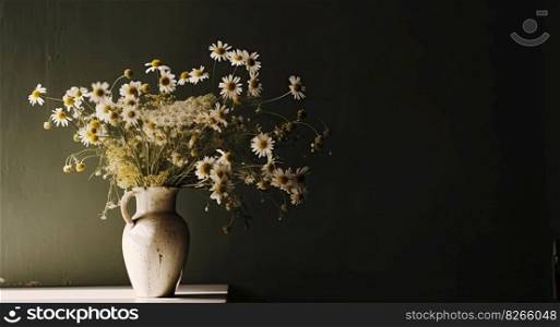 Daisy flower bouquet. Illustration Generative AI 