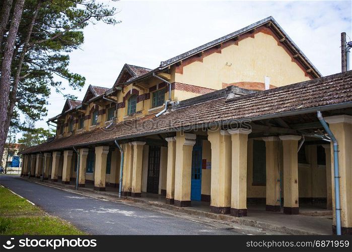 DALAT, VIETNAM - February 17, 2017: Ancient architecture of Pedagogical College of Dalat on day at Dalat, Vietnam, a famous place for travel