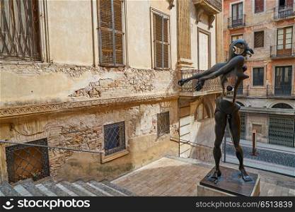 Dali sculpture in Figueres street near museum at Catalonia Spain. Dali sculpture in Figueres street near museum