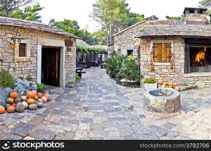 Dalmatian old stone village street, Croatia