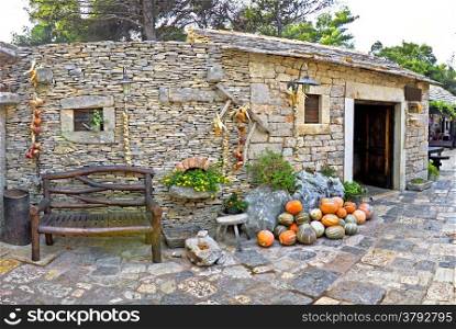 Dalmatian old stone village street, Croatia