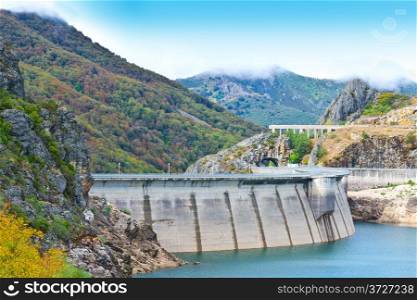 Dam of the Power Station in the Mountain of Cantabria, Spain