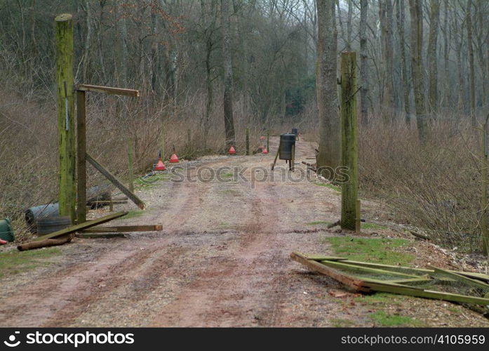 Damage done to a pheassant pen by poachers