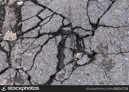 damaged cracked asphalt pattern texture