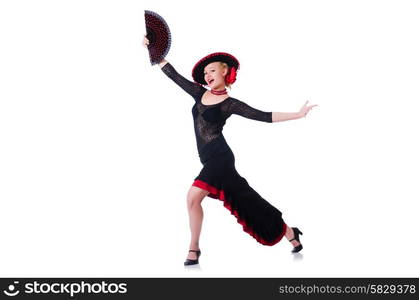 Dancer dancing dances isolated on white