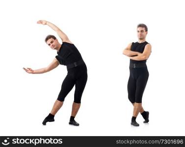 Dancer isolated on the white background