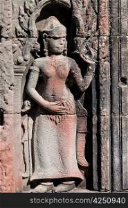 Dancing apsara on the wall in temple Preah Khan, Siem Reap, Cambodia