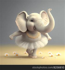 Dancing elephant brings joy and cheer to the party AI generated