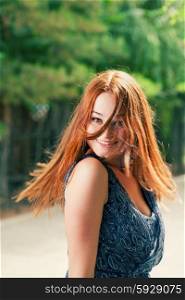 Dancing red haired women. Summertime fun and happyness