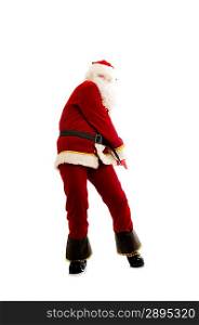 Dancing Santa Claus isolated over white