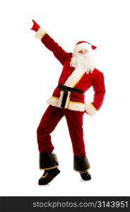 Dancing Santa Claus isolated over white