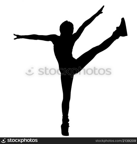 dancing, silhouette isolated on a white background. dancing, silhouette