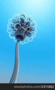 dandelion made from electric bulbs