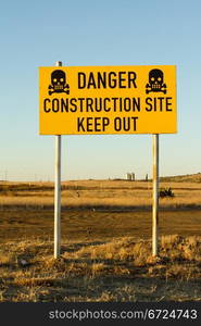 Danger construction site, keep out signal