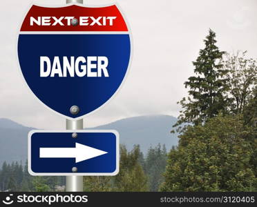 Danger road sign