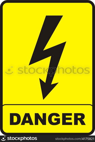 danger sign with black color and yellow background