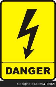 danger sign with black color and yellow background