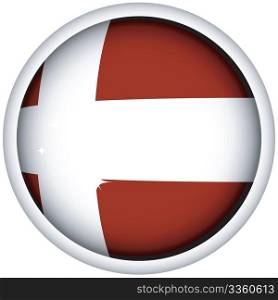 Danish sphere flag button, isolated vector on white