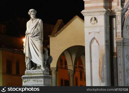 Dante Alighieri, sculpture in Piazza della Santa Croce, Florence, Italy
