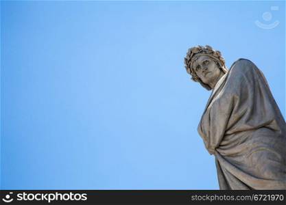Dante&rsquo;s statue in front of Santa Croce church - Florence, Italy