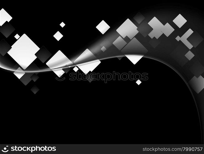 Dark abstract geometric wavy background. Dark abstract geometric wavy background. Technology graphic design